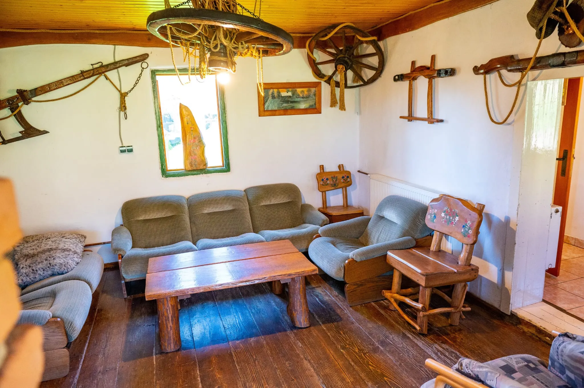 Living room with folk furniture