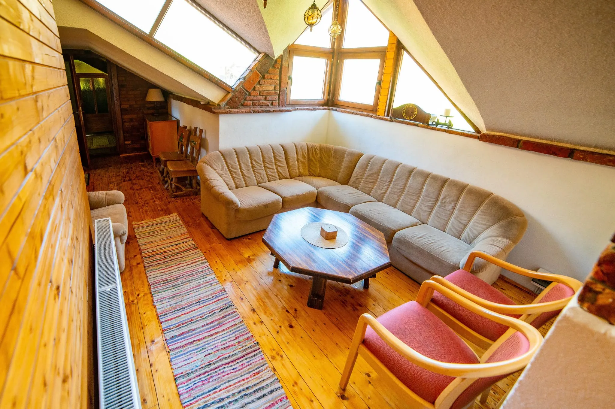 Bright attic lounge